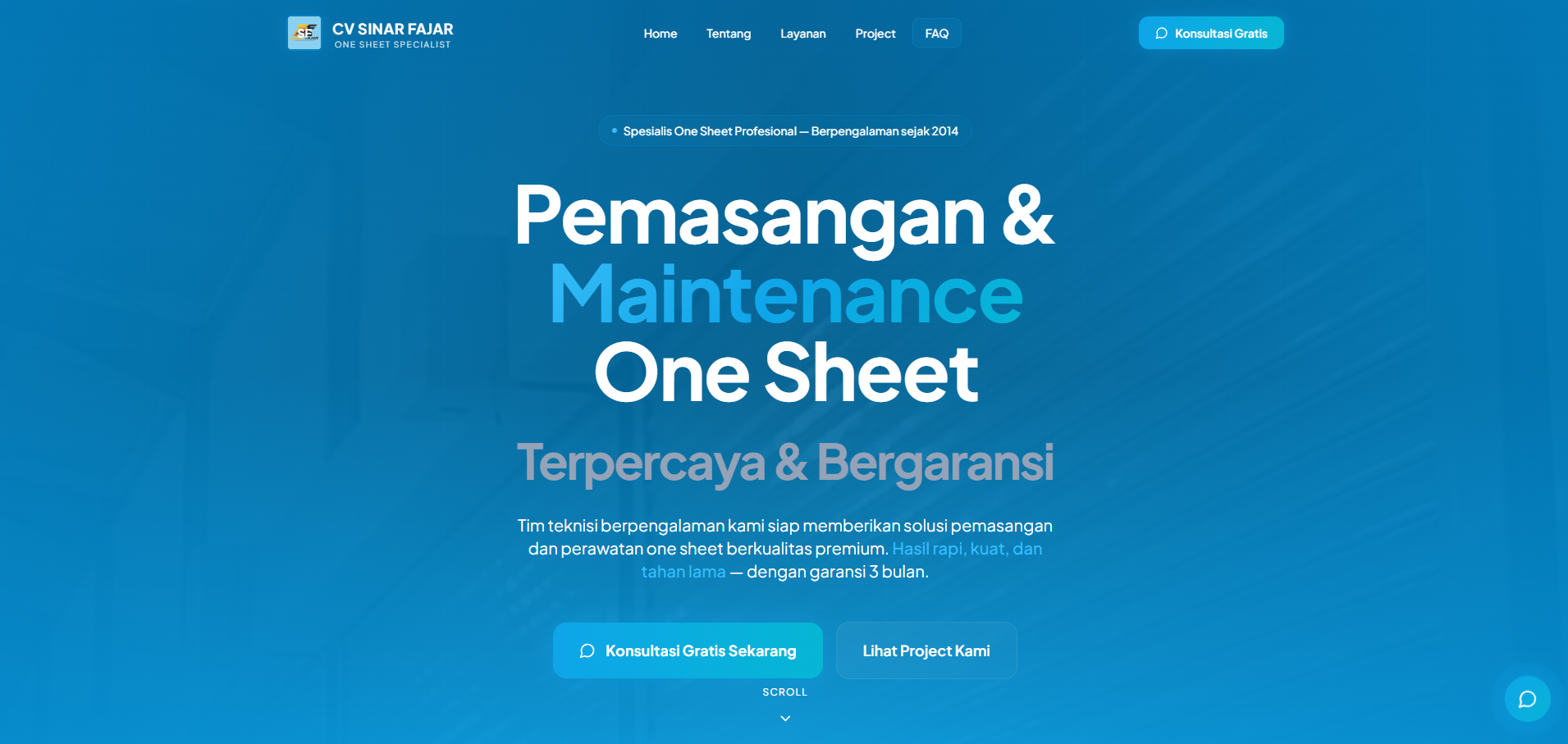 CV Sinar Fajar – Landing Page Jasa One Sheet